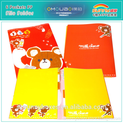 Wholesale Office Supplies Cute Children Stationery 6 In Pocket Waterproof Document Folder Bag
